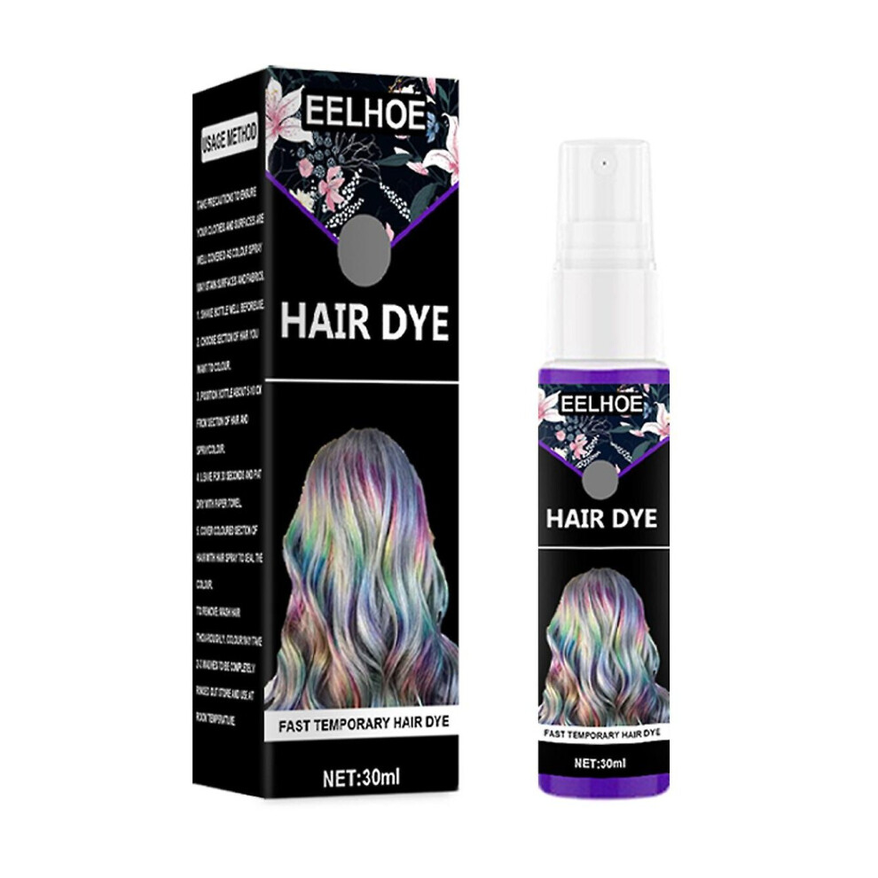 Purple (Purple) 30Ml Disposable Quick Hair Color Spray Portable Instant Hair Dyeing For Party