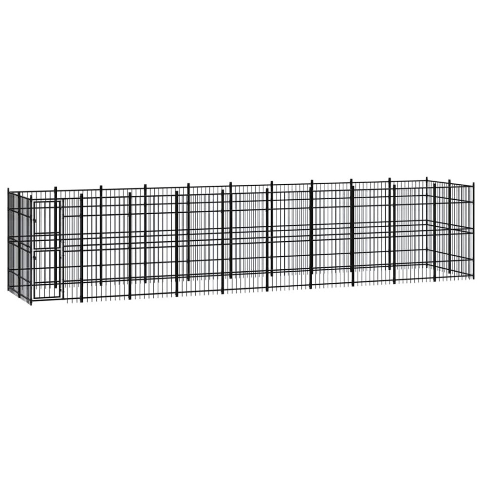 vidaXL Outdoor Dog Kennel Steel Outdoor Puppy Enclosure Dog Pet Supply Cage