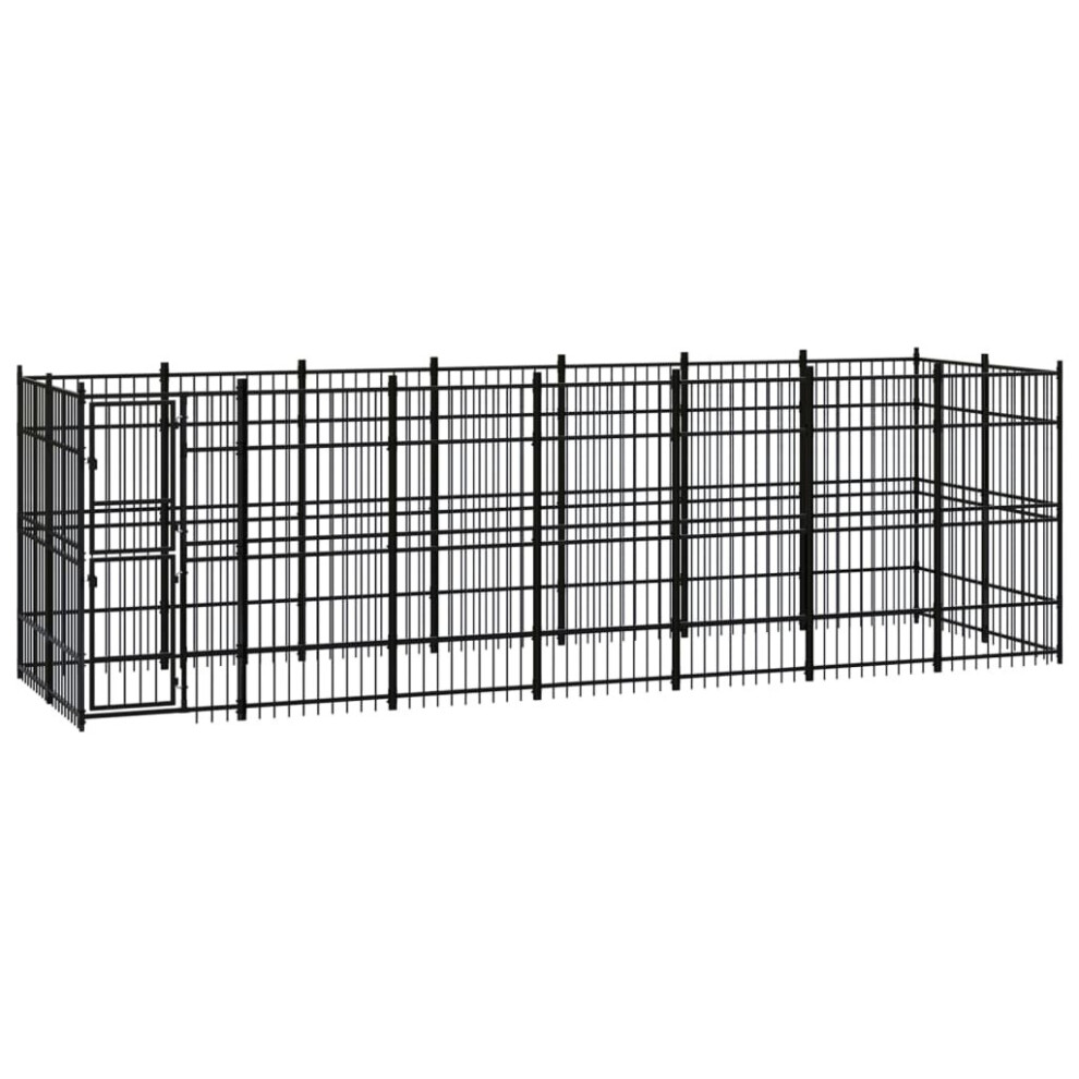 vidaXL Outdoor Dog Kennel Steel Outdoor Puppy Enclosure Dog Pet Supply Cage