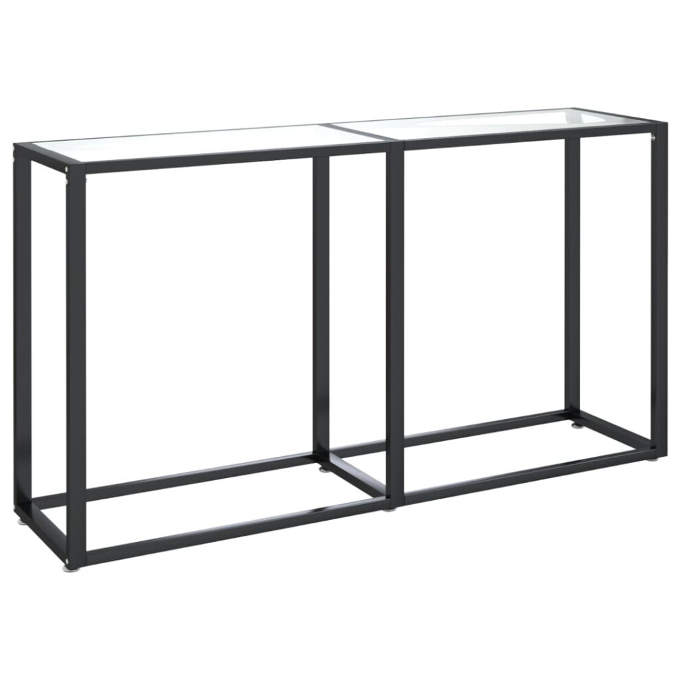 Vidaxl Console Table Transparent Tempered Glass Home End Hall Porch Table