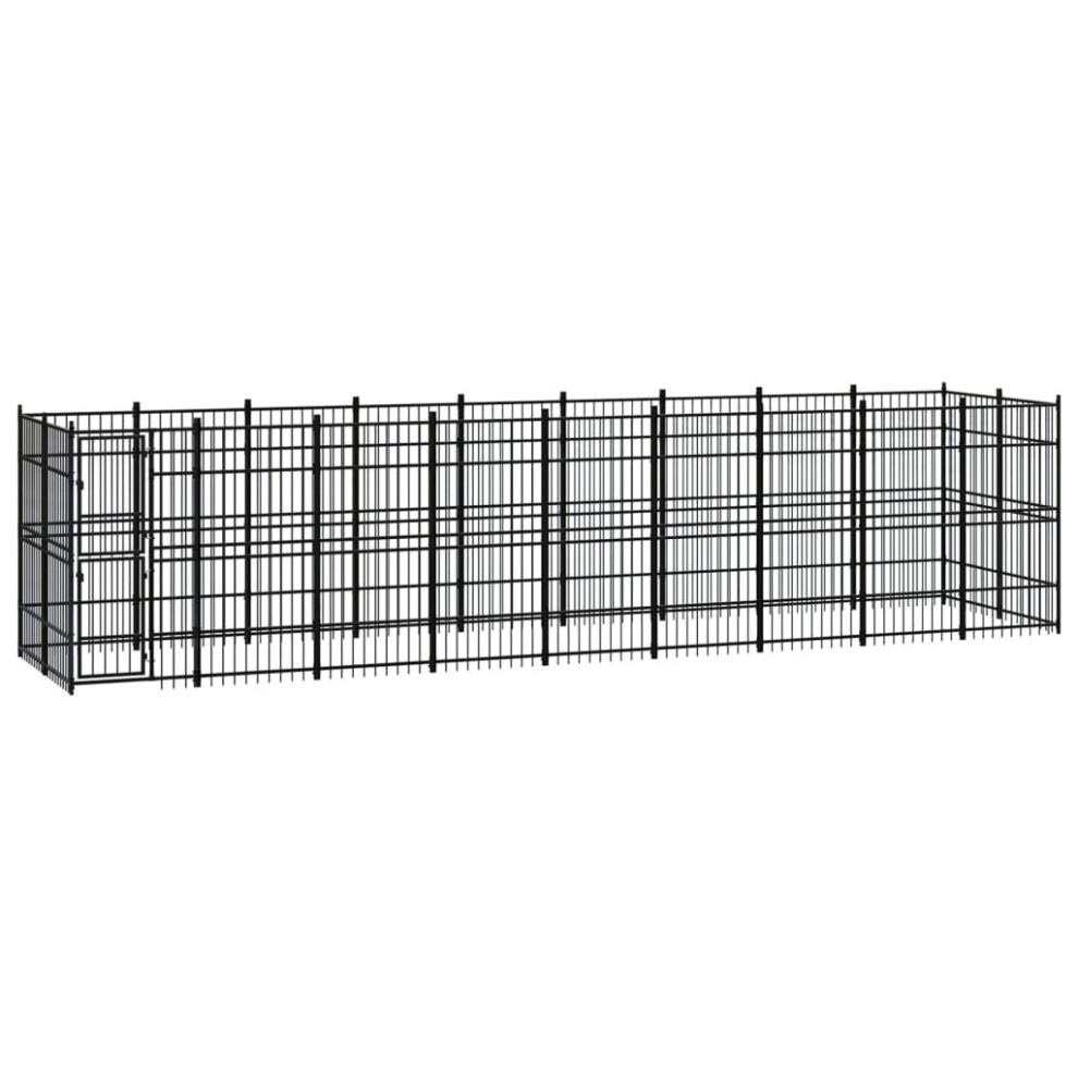 vidaXL Outdoor Dog Kennel Steel Outdoor Puppy Enclosure Dog Pet Supply Cage