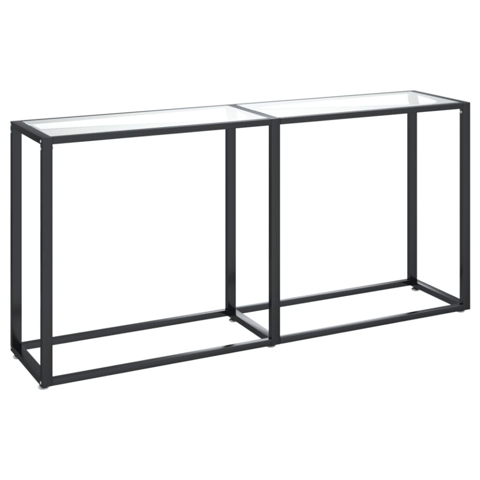 Vidaxl Console Table Transparent Tempered Glass Home End Hall Porch Table