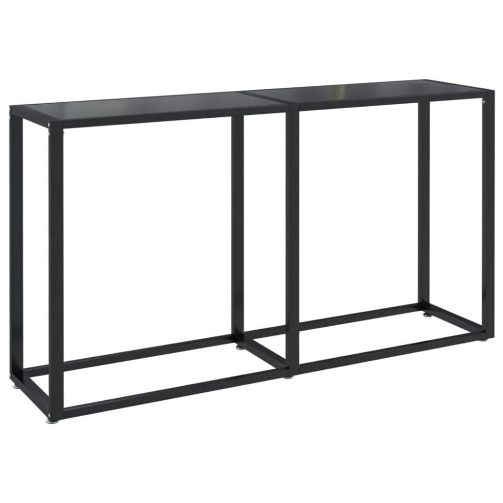 vidaXL Console Table Black Tempered Glass Living Room End Hall Porch Table