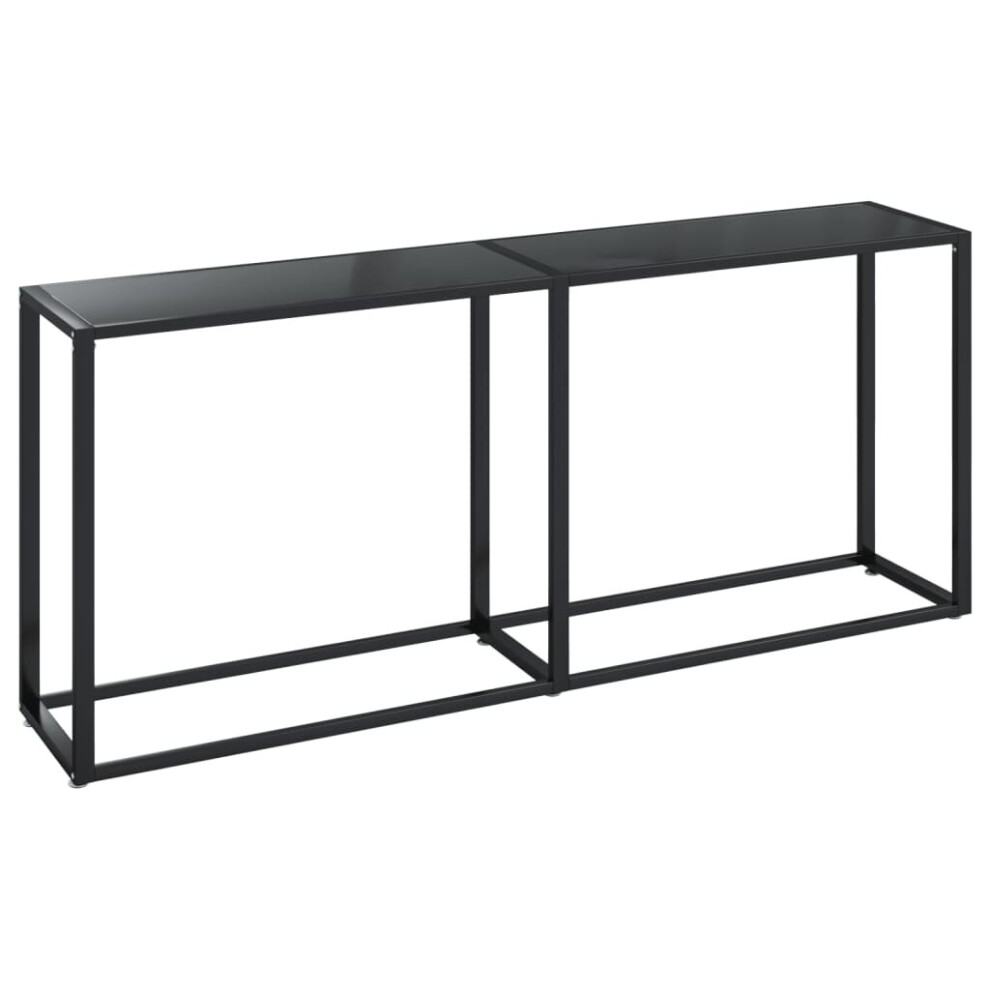 vidaXL Console Table Black Tempered Glass Living Room End Hall Porch Table