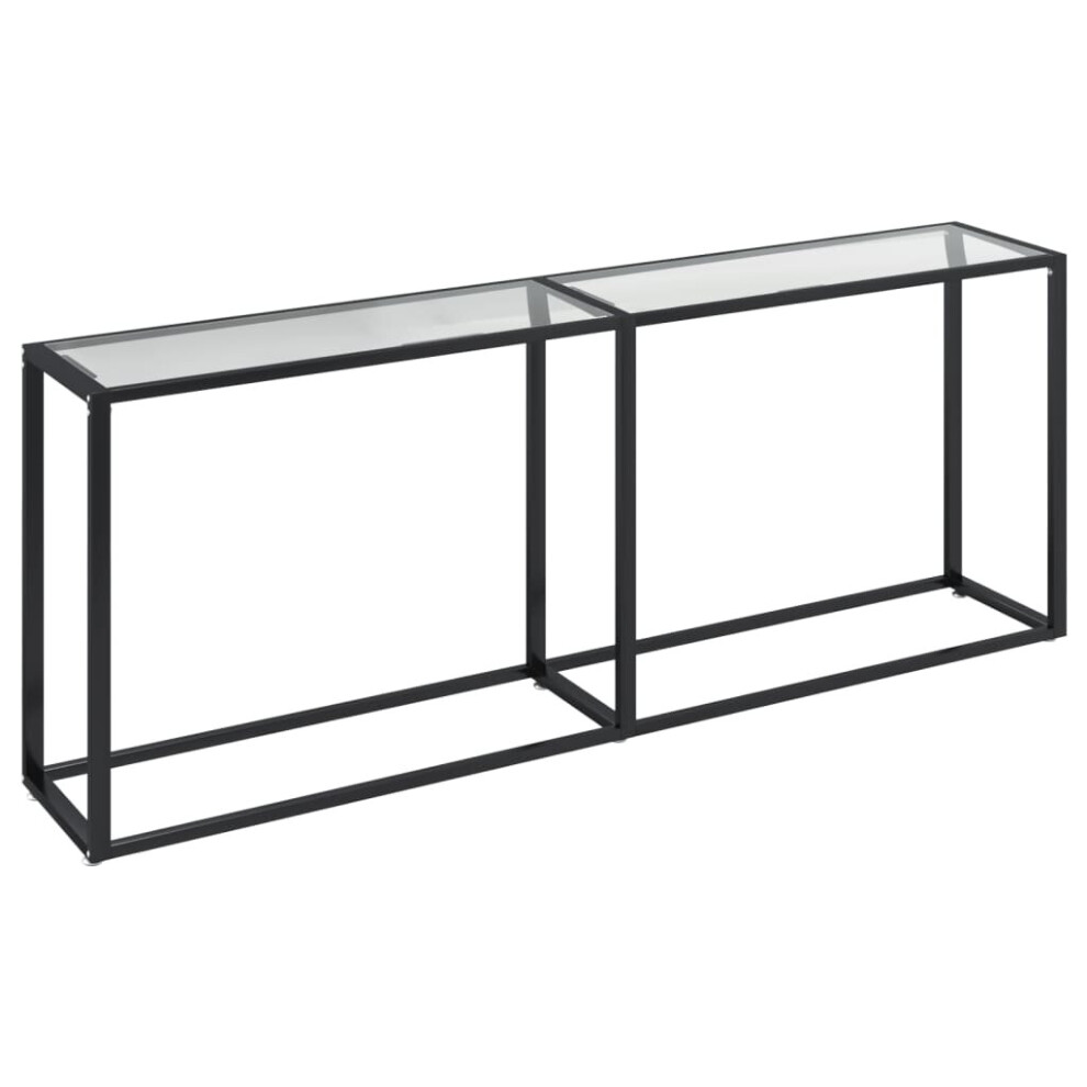 Vidaxl Console Table Transparent Tempered Glass Home End Hall Porch Table