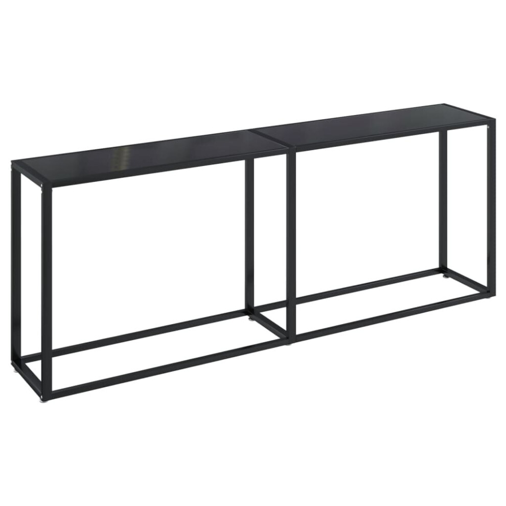 Vidaxl Console Table Tempered Glass Living Room End Hall Porch Table Black