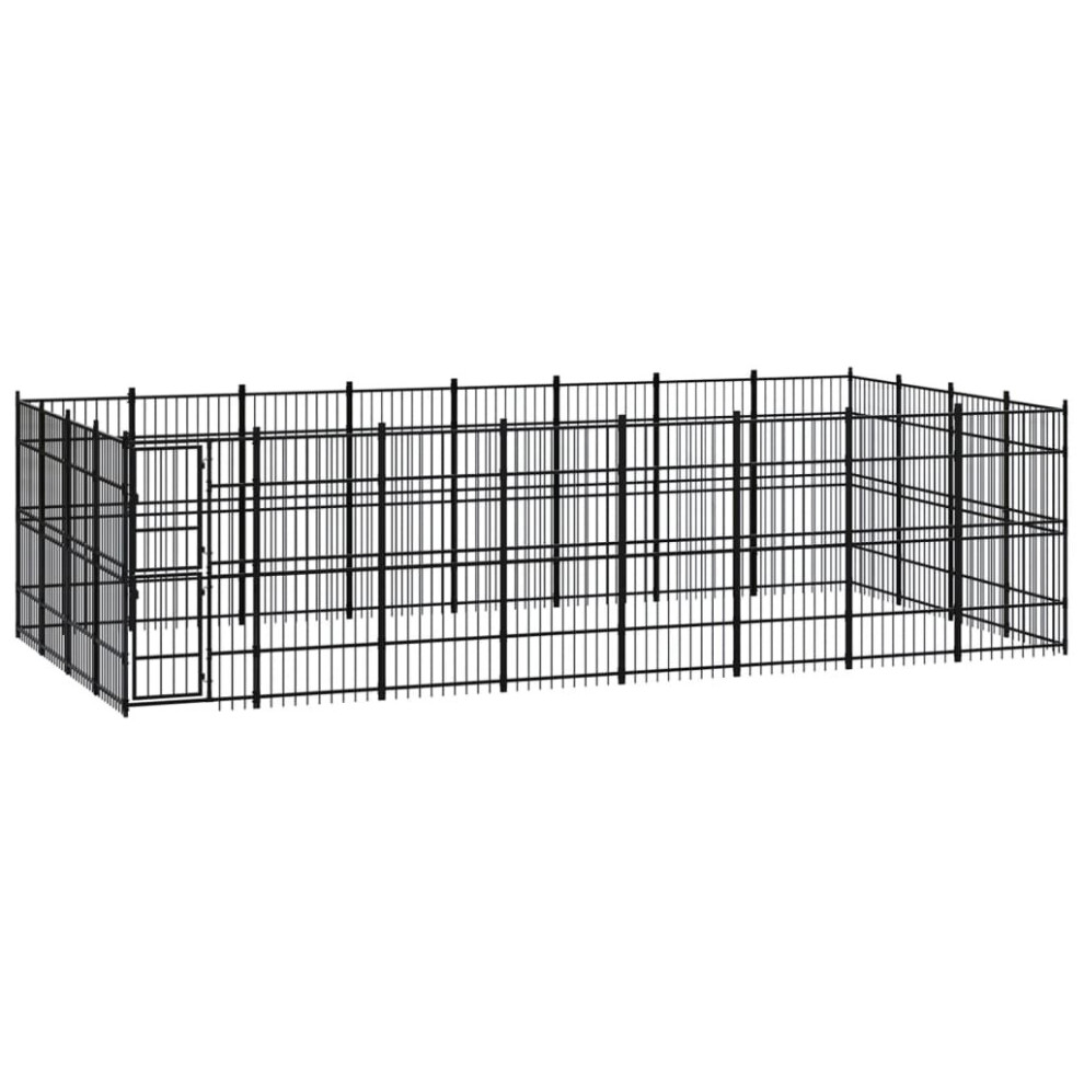 vidaXL Outdoor Dog Kennel Steel Outdoor Puppy Enclosure Dog Pet Supply Cage