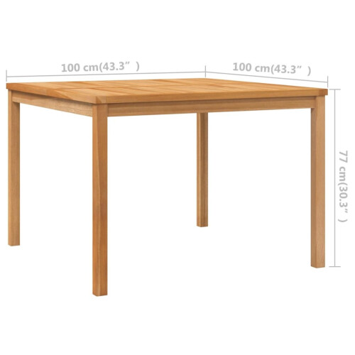 VidaXL vidaXL Solid Teak Wood Garden Dining Table Outdoor Terrace Patio Dinner Table 1