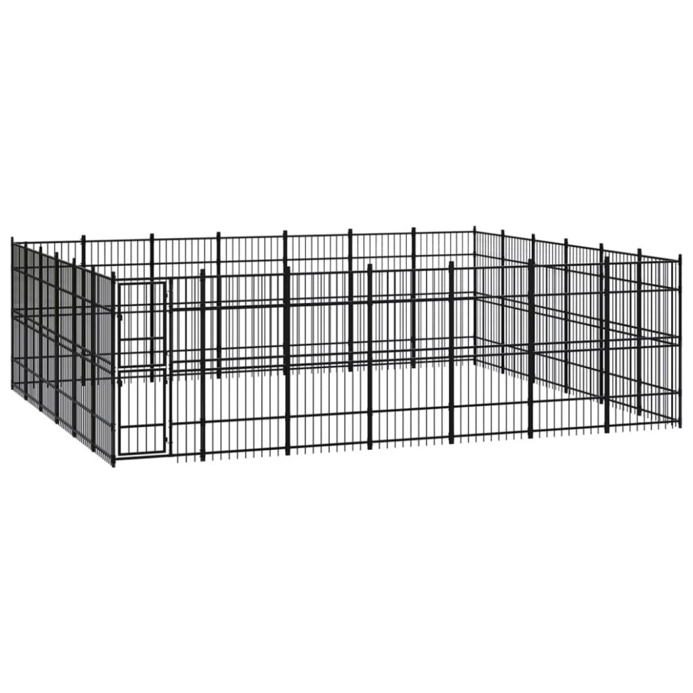 vidaXL Outdoor Dog Kennel Steel Outdoor Puppy Enclosure Dog Pet Supply Cage