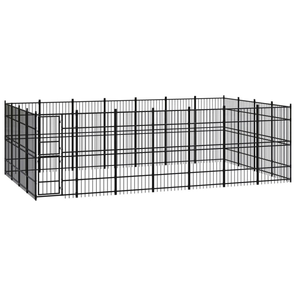 vidaXL Outdoor Dog Kennel Steel Outdoor Puppy Enclosure Dog Pet Supply Cage