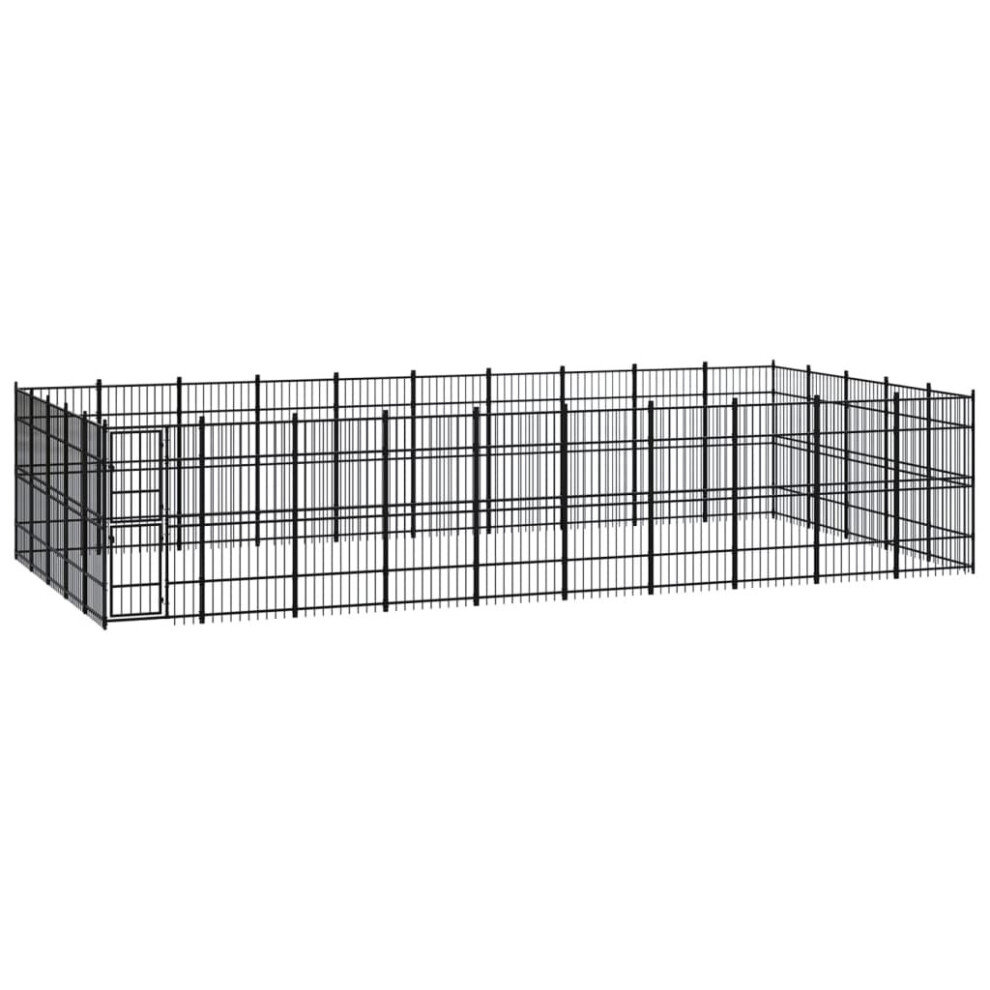 vidaXL Outdoor Dog Kennel Steel Outdoor Puppy Enclosure Dog Pet Supply Cage