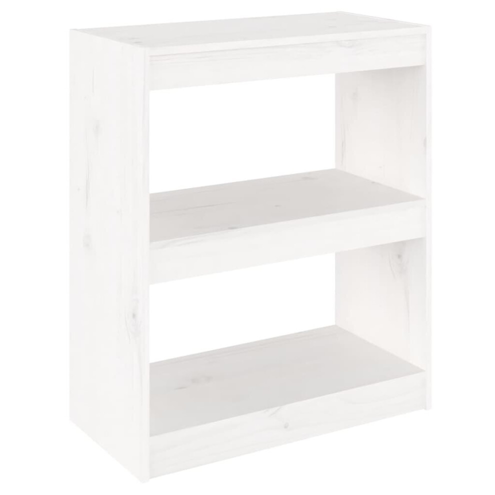 vidaXL Solid Wood Pine Book Cabinet/Room Divider White File Storage Cabinet