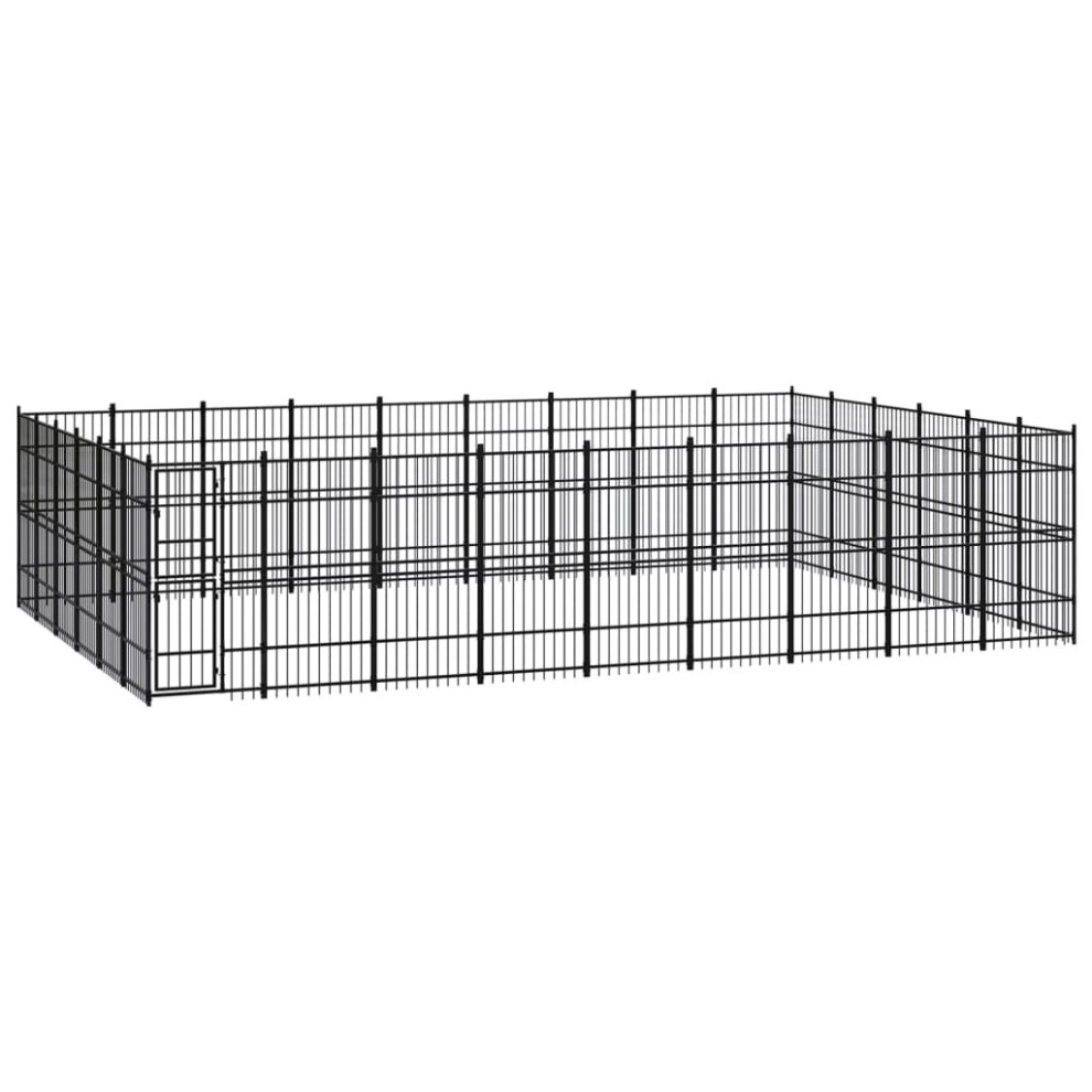 vidaXL Outdoor Dog Kennel Steel Outdoor Puppy Enclosure Dog Pet Supply Cage