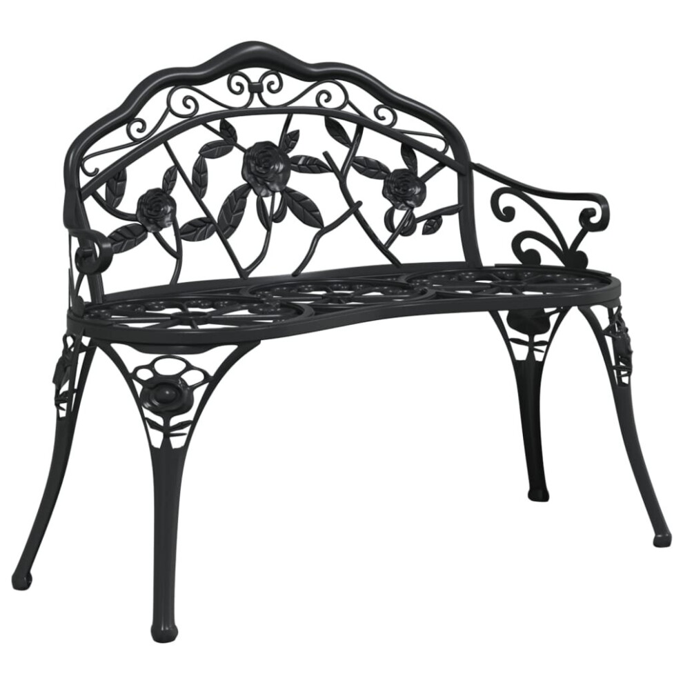 Vidaxl Garden Bench 99 Cm Cast Aluminium Black Patio Park Bench Seating Chair