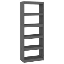 vidaXL Solid Wood Pine Book Cabinet/Room Divider Grey Home Organiser Shelf