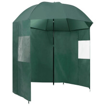 vidaXL Fishing Umbrella Green Outdoor Garden Parasol Sunshade Fishing Shelter