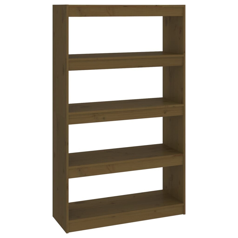 Vidaxl Solid Wood Pine Book Cabinet/Room Divider Honey Brown Wooden Furniture