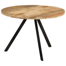 vidaXL Solid Wood Mango Dining Table Dining Room Kitchen Round Dinner Table