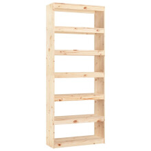 vidaXL Solid Wood Pine Book Cabinet/Room Divider Wooden Bookcase Storage Rack