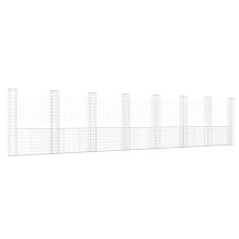 vidaXL Gabionenkorb U-Form mit 8 Säulen Eisen 860x20x200 cm