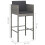 VidaXL vidaXL Barhocker 4 Stk. mit Kissen Grau Poly Rattan 4