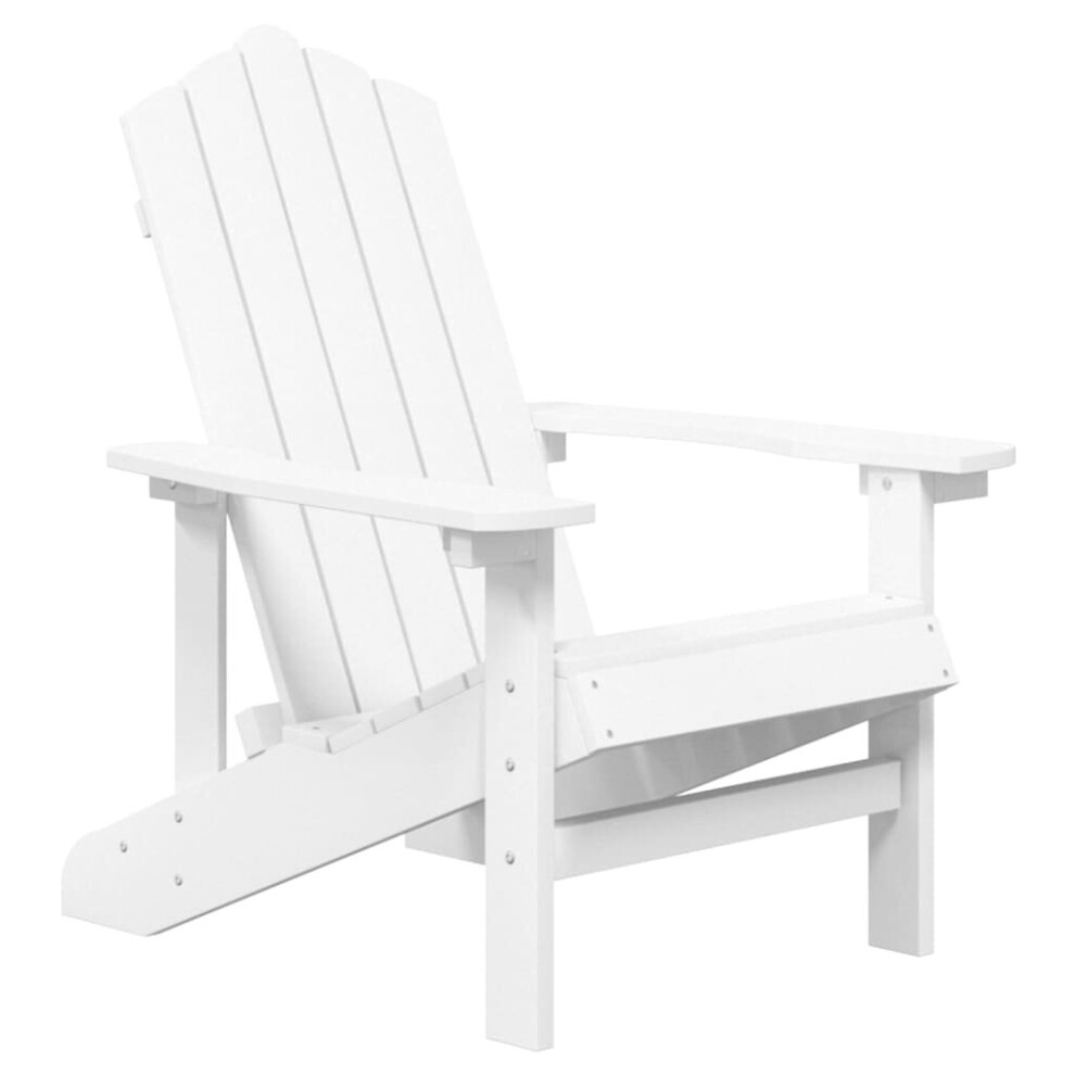 vidaXL Garden Adirondack Chair HDPE White Patio Armchair Outdoor Furniture