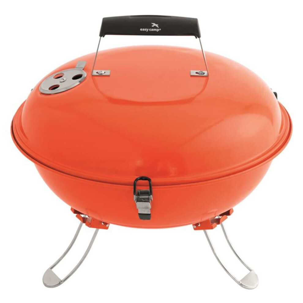 Easy Camp Portable Charcoal Grill Orange Camping Barbecue Grill Dinnerware