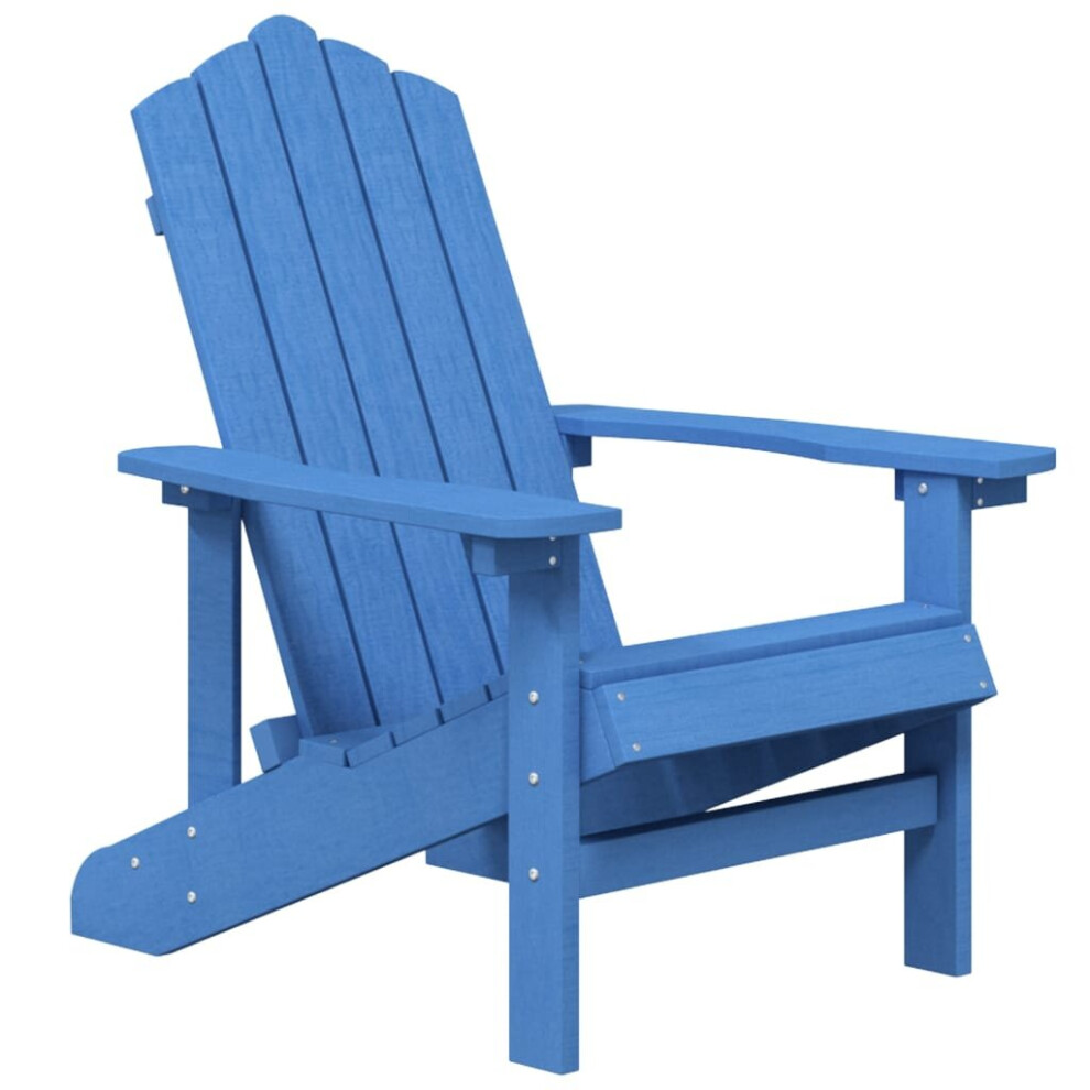 Vidaxl Garden Adirondack Chair Hdpe Aqua Patio Armchair Outdoor Furniture Blue