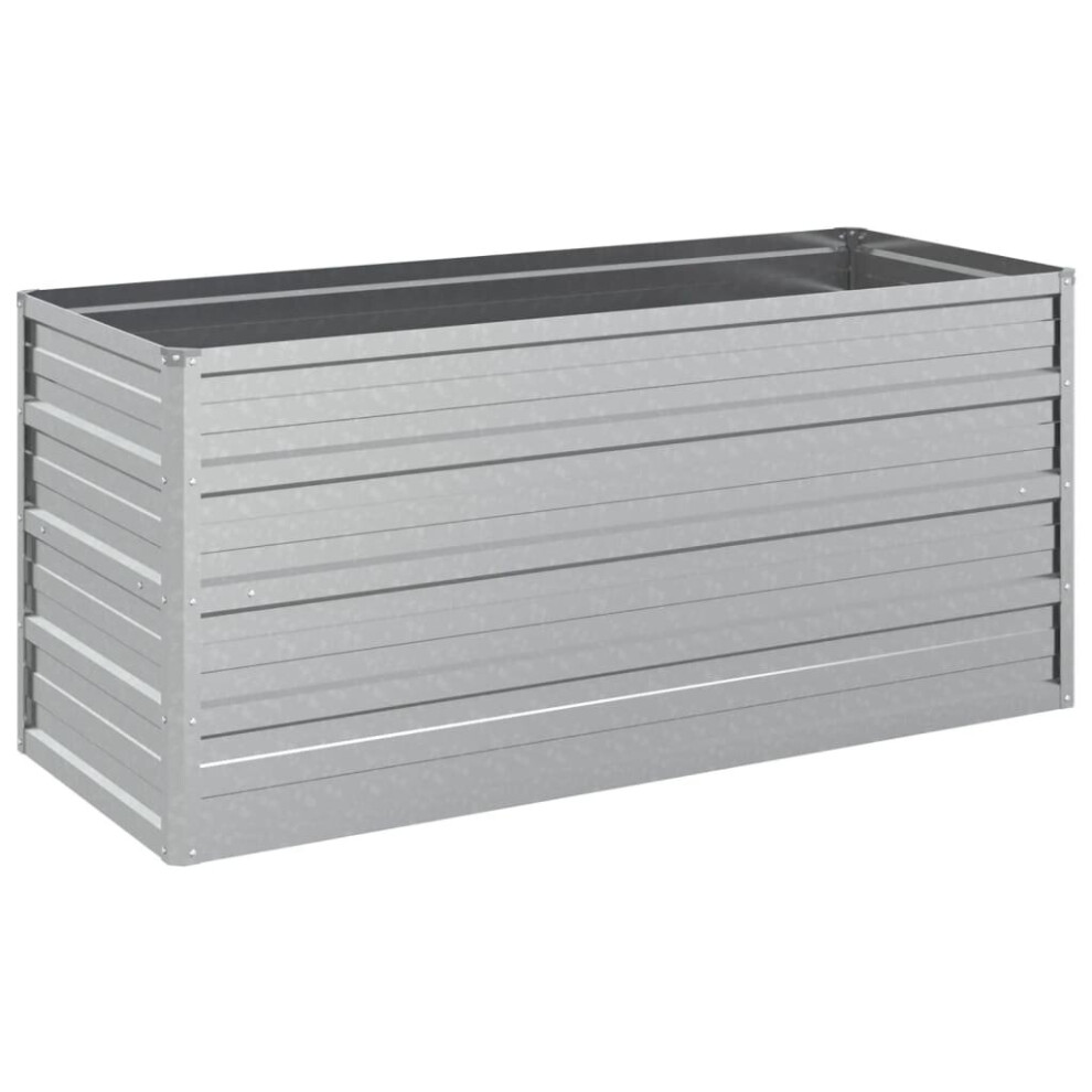 vidaXL Garden Raised Bed 100x40x45 cm Galvanized Steel Silver Flower Box Pot