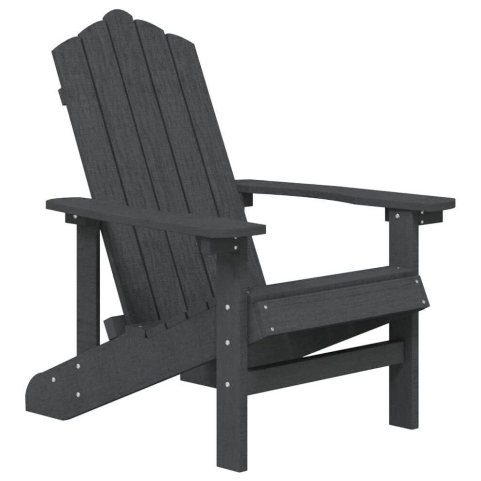 vidaXL Garden Adirondack Chair HDPE Anthracite Patio Armchair Outdoor Seating