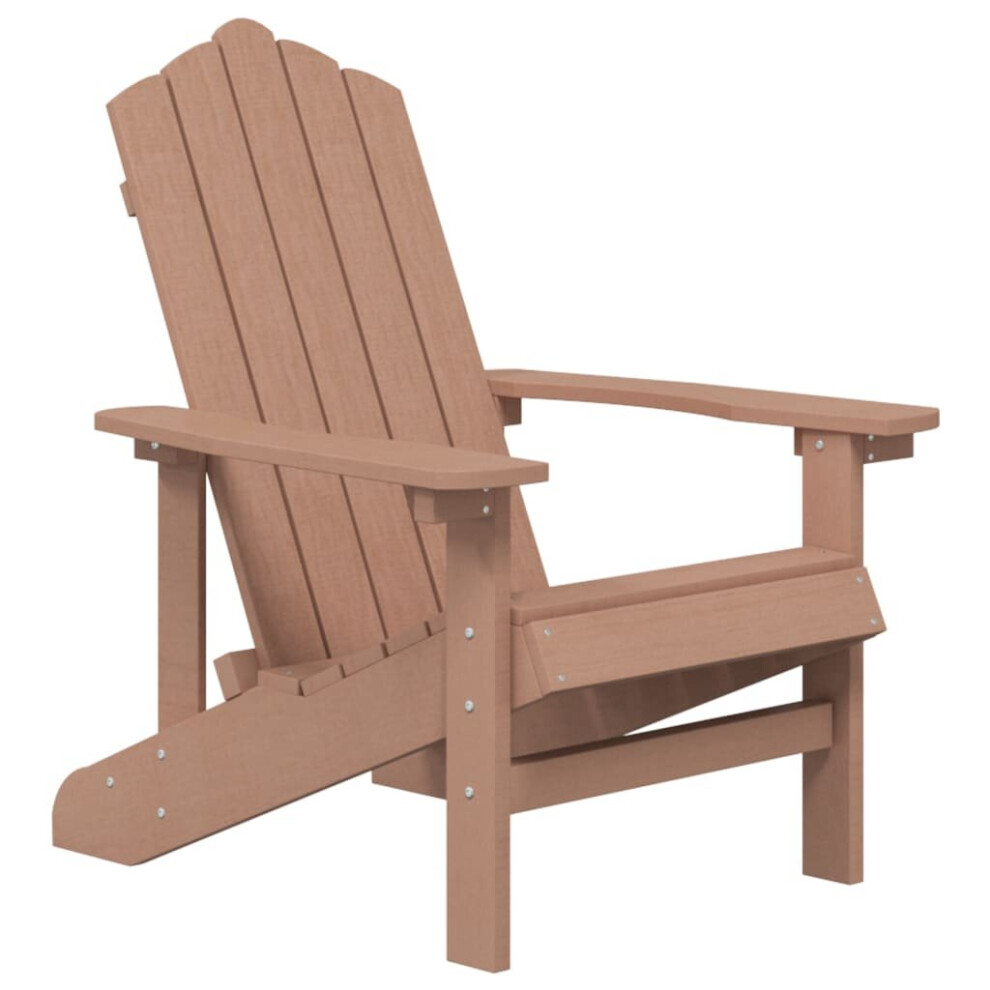 vidaXL Garden Adirondack Chair HDPE Brown Patio Armchair Outdoor Furniture