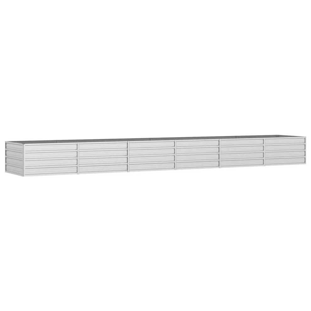 Vidaxl Garden Raised Bed 480X80x45 Cm Galvanized Steel Flower Box Pot Silver