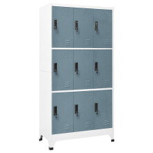 vidaXL Schließfachschrank Hellgrau und Dunkelgrau 90x45x180 cm Stahl