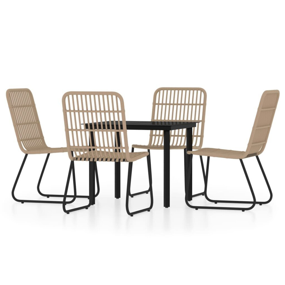 vidaXL Garden Dining Set 5 Piece Oak Outdoor Table and Chair Seating Furniture