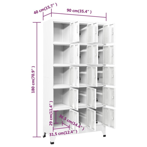 VidaXL vidaXL Schließfachschrank Hellgrau 90x40x180 cm Stahl 2
