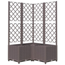 vidaXL Garden Planter with Trellis Brown PP Outdoor Raised Bed Flower Box