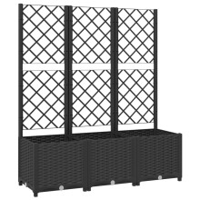 vidaXL Garden Planter with Trellis Black PP Raised Bed Flower Box Plant Pot
