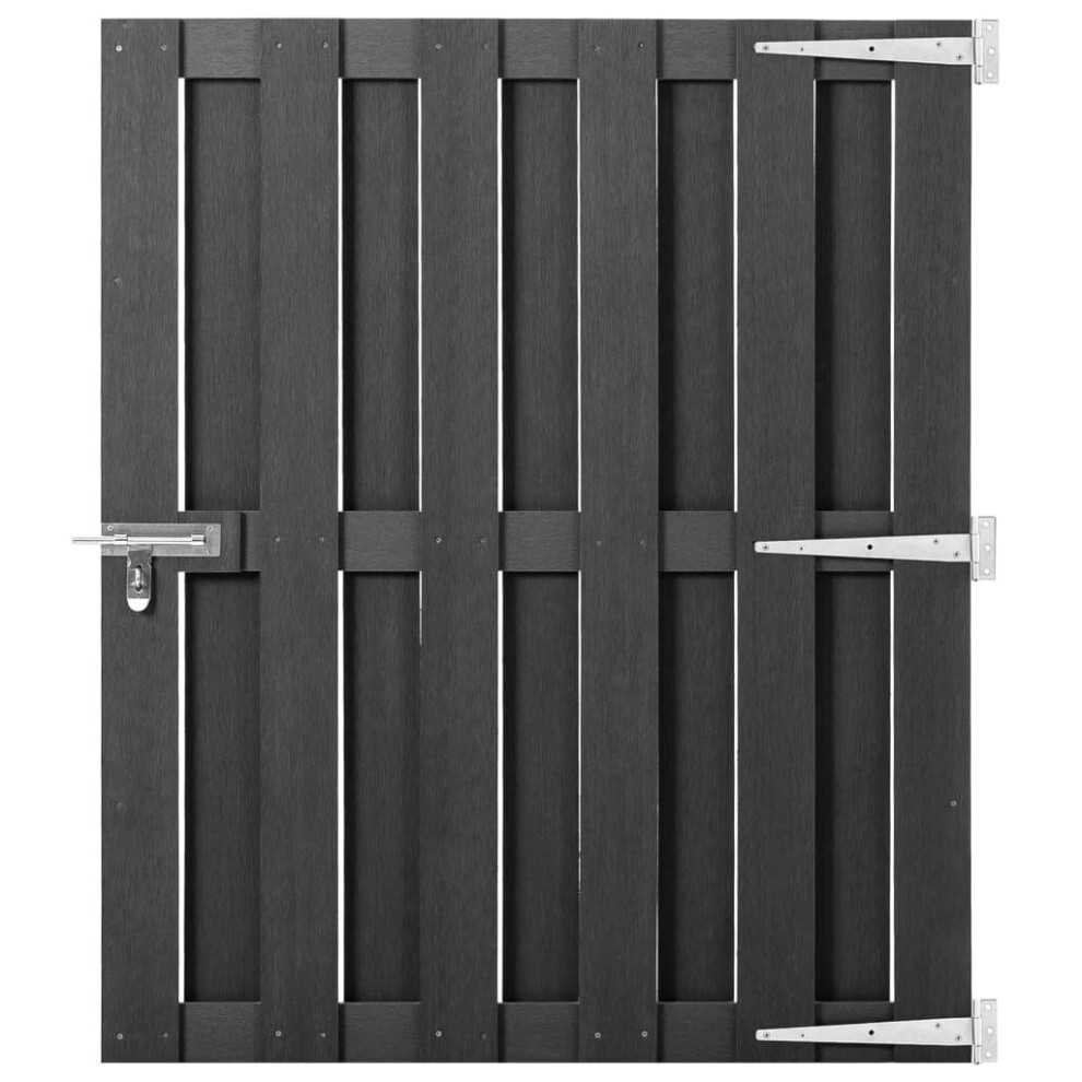 vidaXL Garden Gate WPC 100x112 cm Grey Bonanza Fence Driveway Entrance Gate