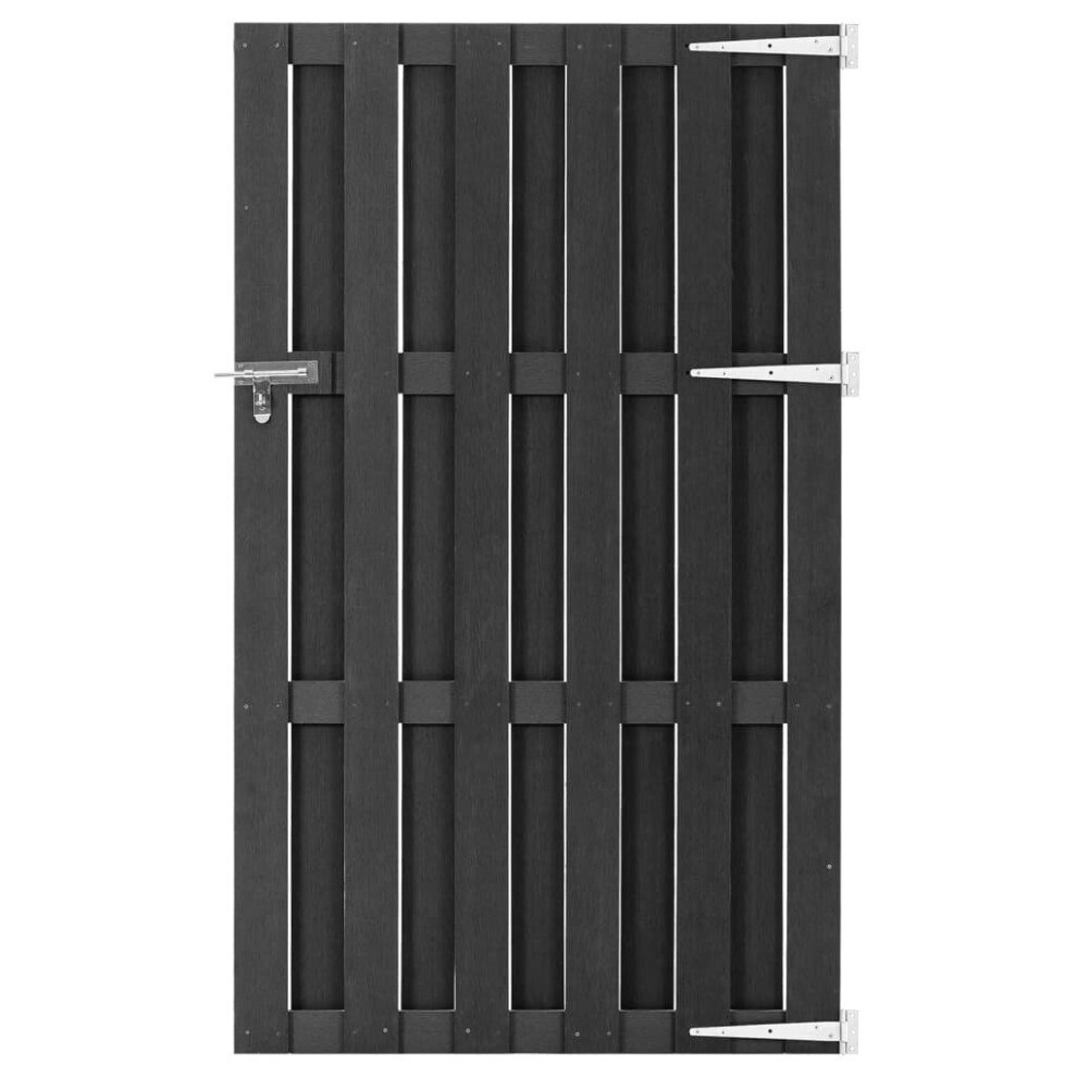 vidaXL Garden Gate WPC 100x180 cm Grey Bonanza Fence Driveway Entrance Gate