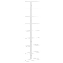 vidaXL Wall-mounted Wine Rack for 9 Bottles White Iron Kitchen Bottle Holder