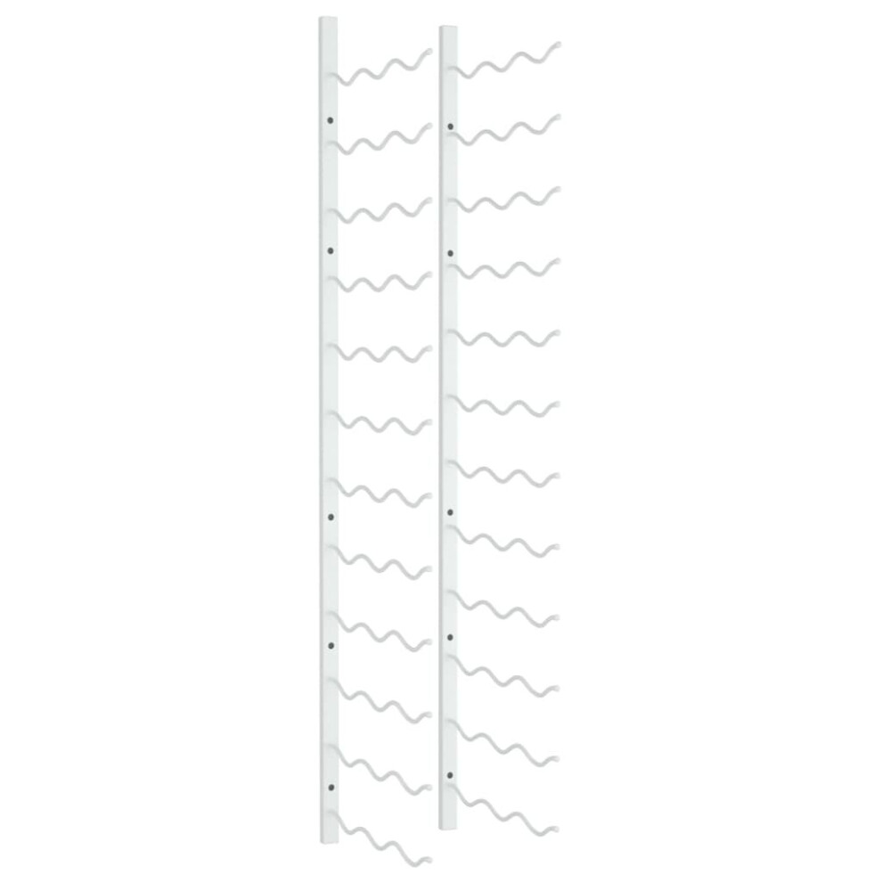 Vidaxl Wall Mounted Wine Rack For 36 Bottles White Iron Drinking Storage Rack