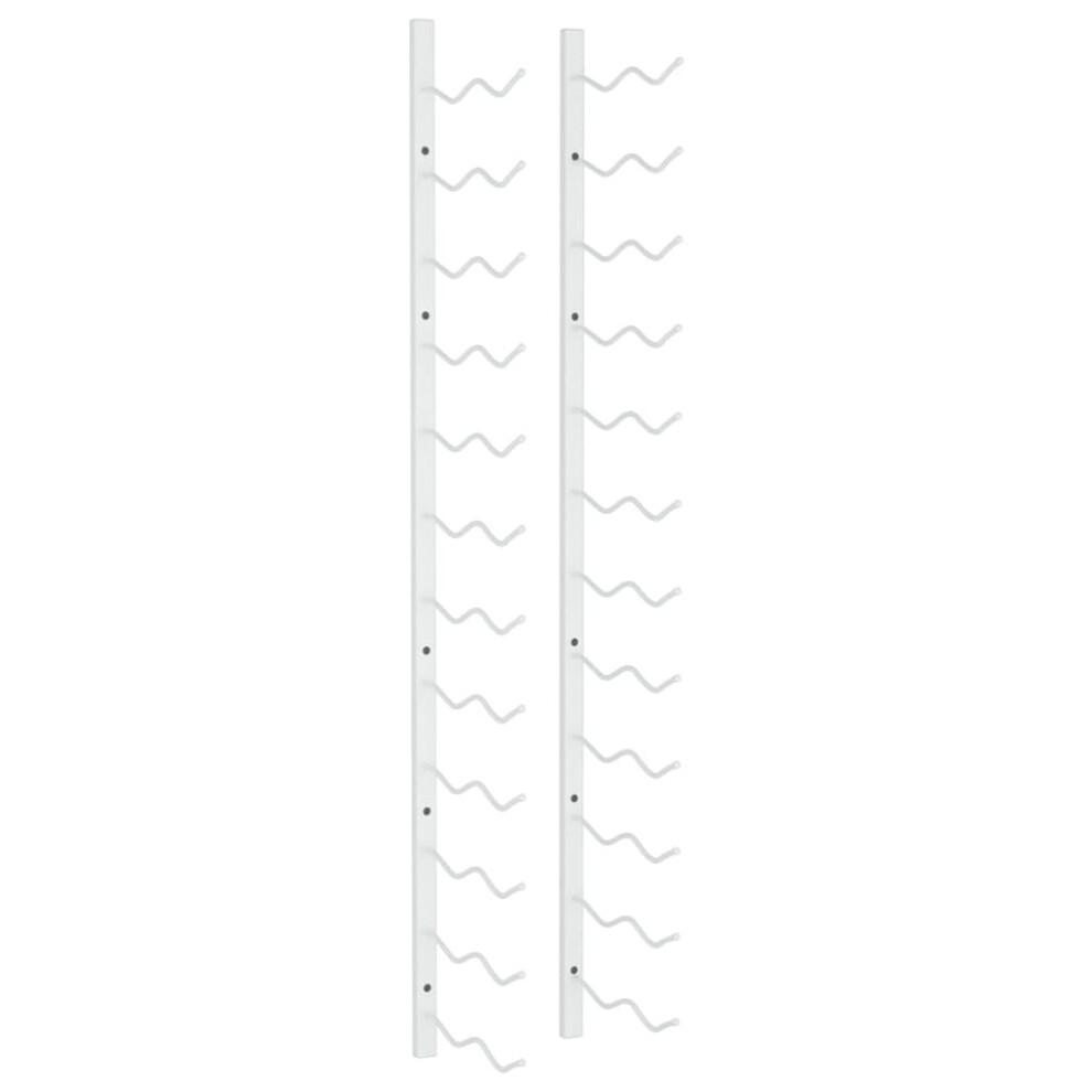 Vidaxl Wall Mounted Wine Rack For 24 Bottles White Iron Drinking Storage Rack