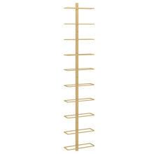 vidaXL Wall-mounted Wine Rack for 10 Bottles Gold Metal Kitchen Bottle Holder