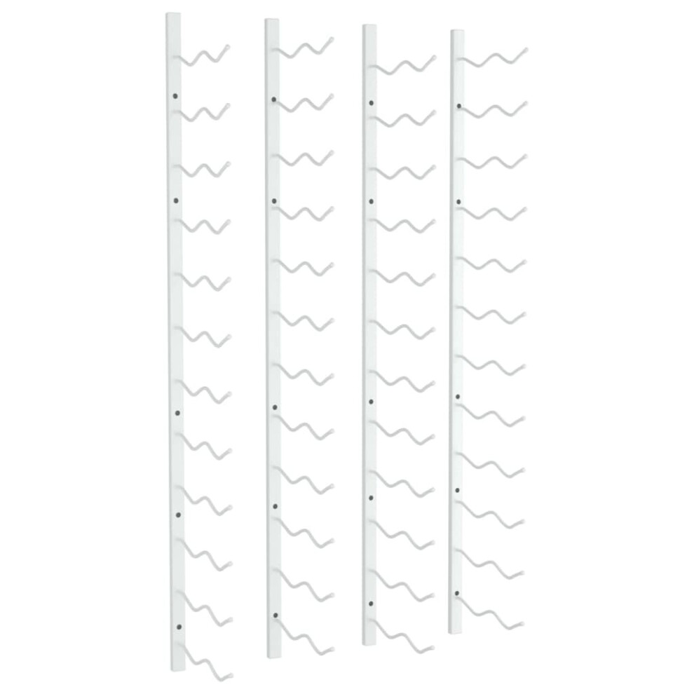 vidaXL 2x Wall Mounted Wine Rack for 24 Bottles White Iron Wine Whisky Rack