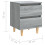 VidaXL vidaXL Solid Wood Bed Cabinet with Legs Grey Sonoma Bedside Storage Cabinet 2