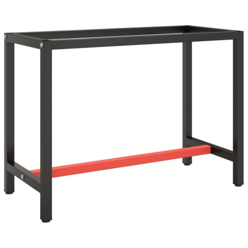 VidaXL vidaXL Work Bench Frame Matte Black and Matte Red Metal Table Bracket Base
