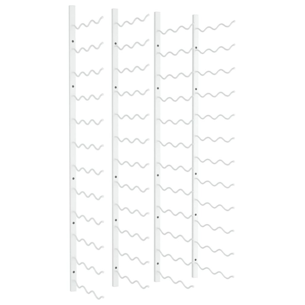 vidaXL 2x Wall Mounted Wine Rack for 36 Bottles White Iron Wine Whisky Rack