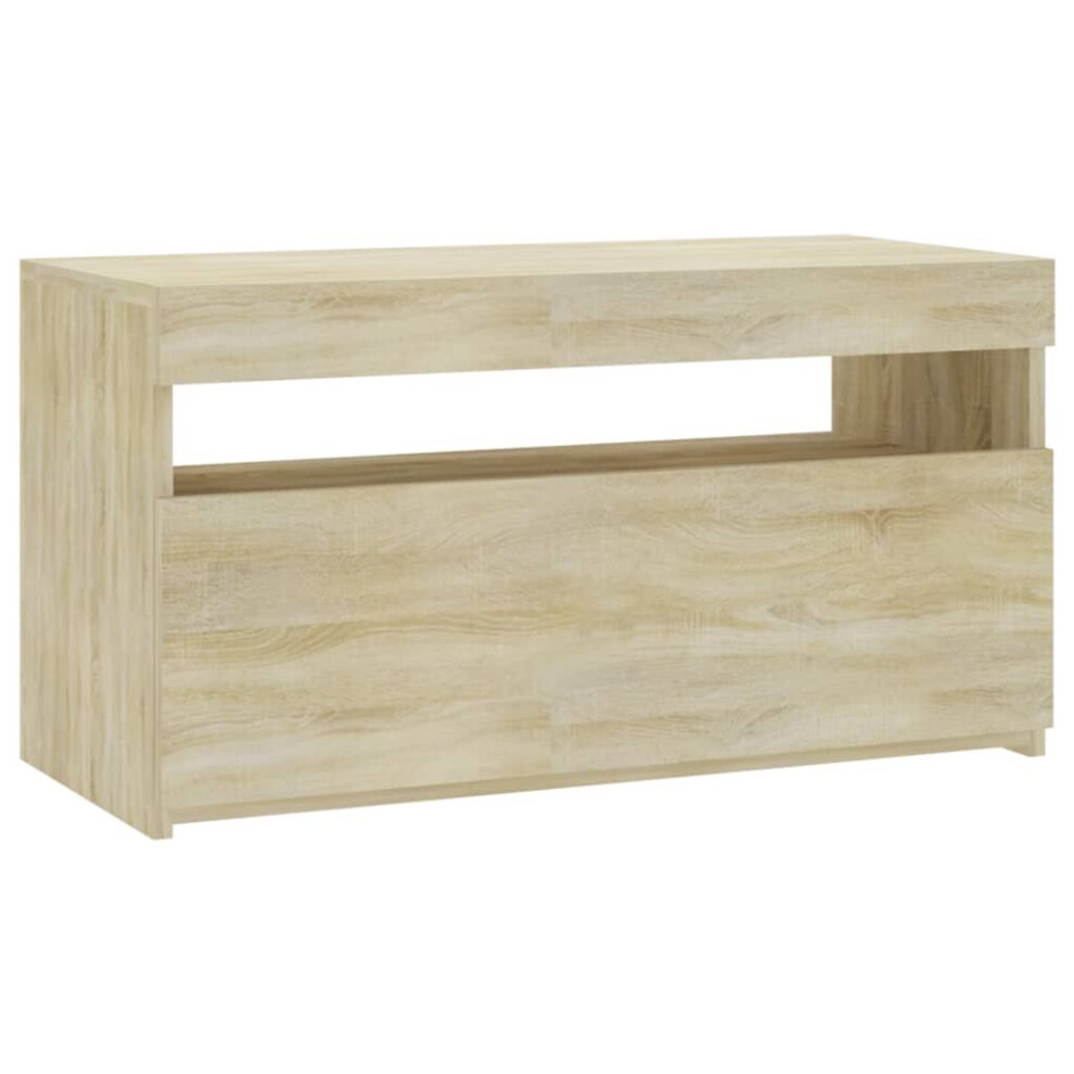 Vidaxl Tv Cabinet With Led Lights Sonoma Oak Media Unit Sideboard Furniture