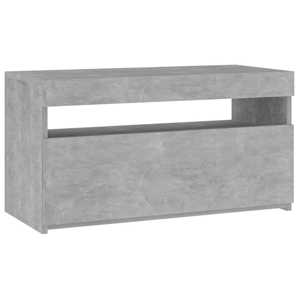 vidaXL TV Cabinet with LED Lights Concrete Grey Media Unit Sideboard Rack