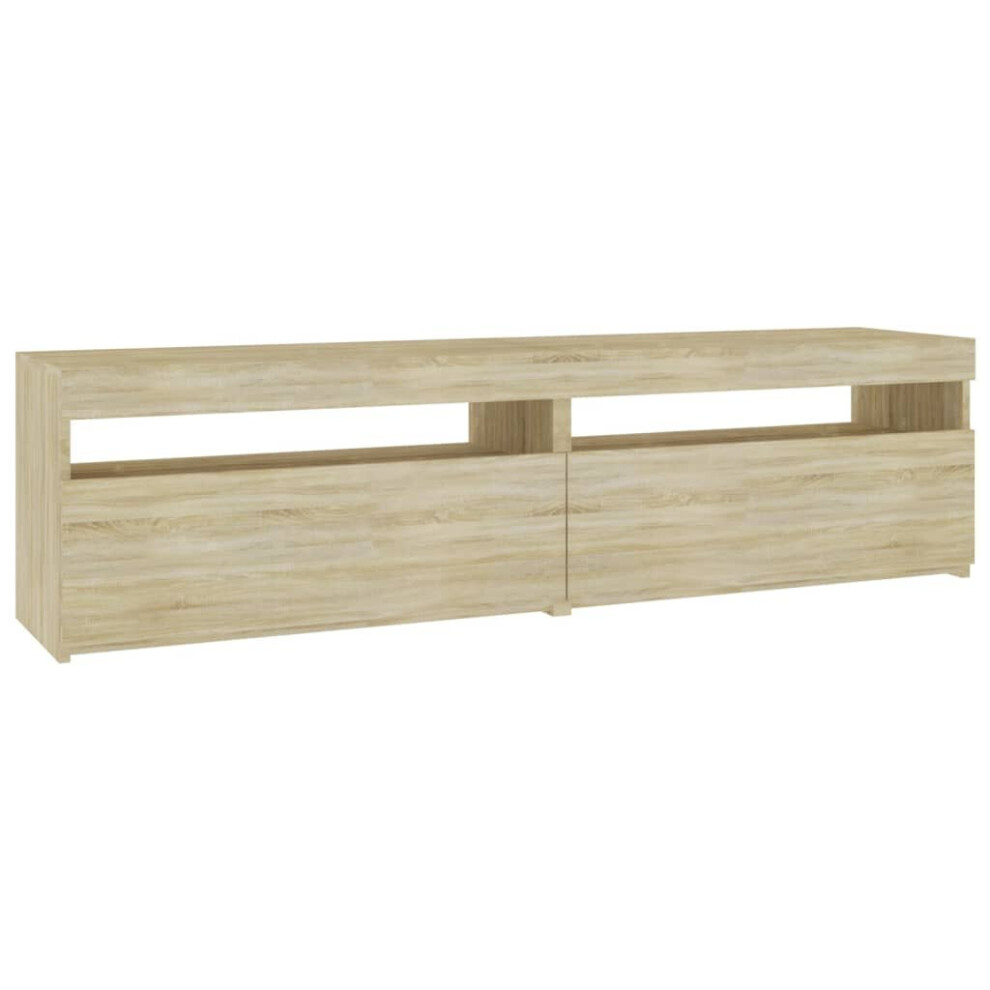 Vidaxl 2X Tv Cabinets With Led Lights Sonoma Oak Media Unit Home Furniture